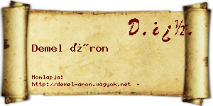 Demel Áron névjegykártya